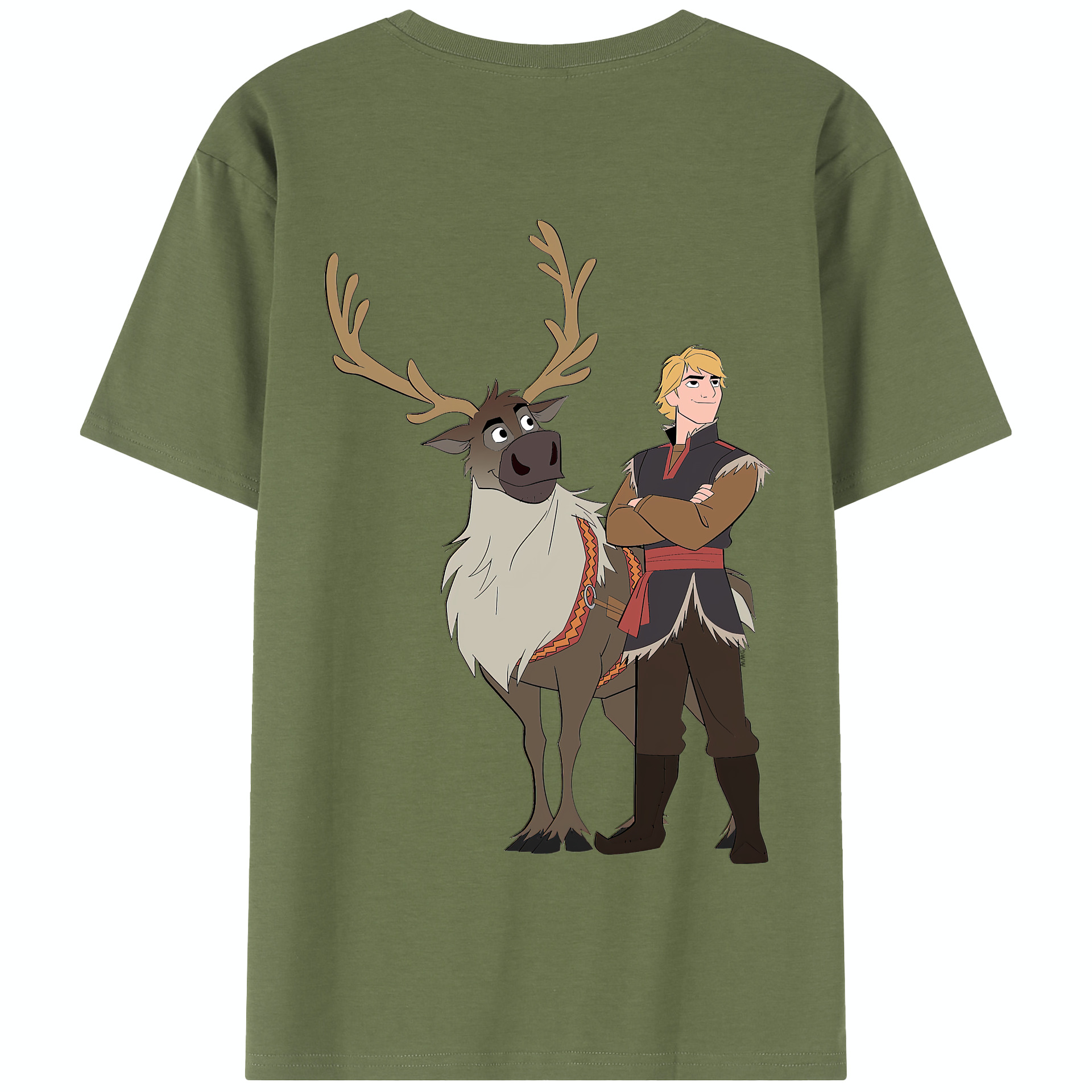 （画像用） アナと雪の女王 アンナ エルサ Frozen Anna Elsa 綿100％半袖Tシャツ（背面プリント）
